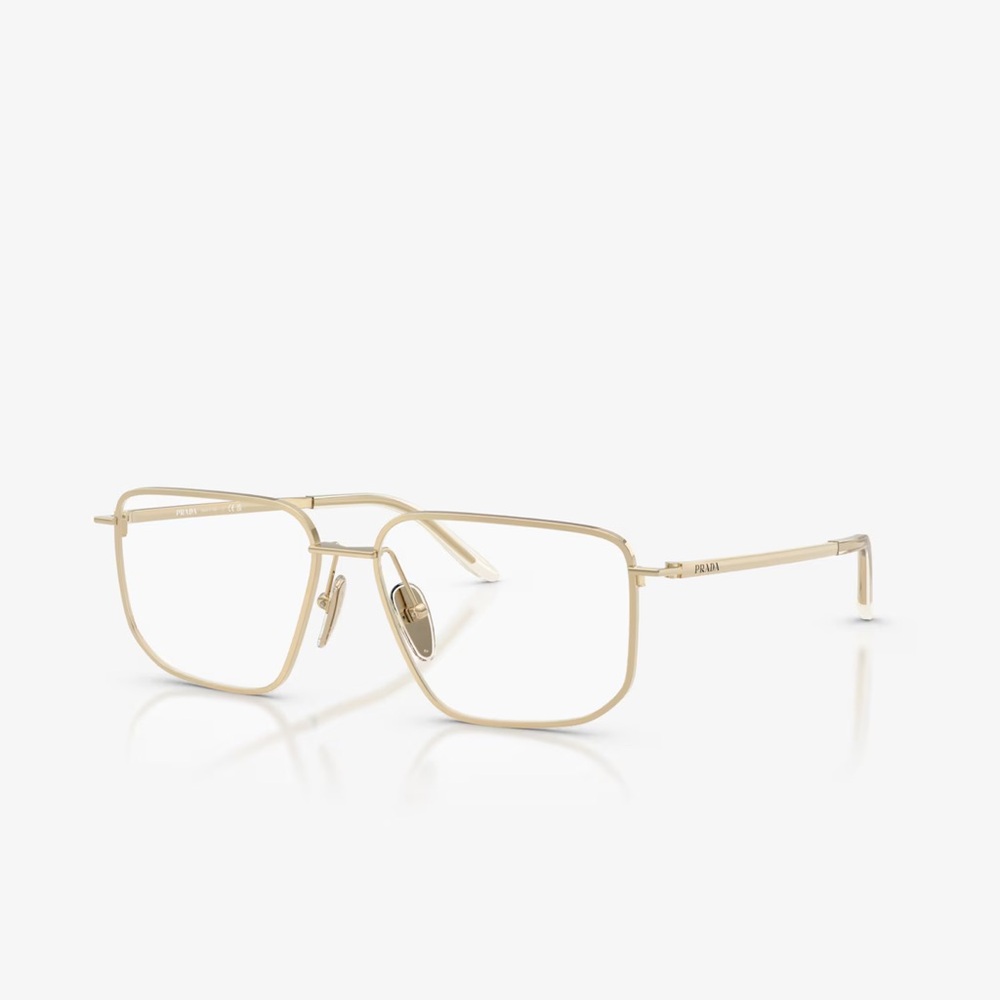 Prada Women's Glasses in Gold Metal Frame